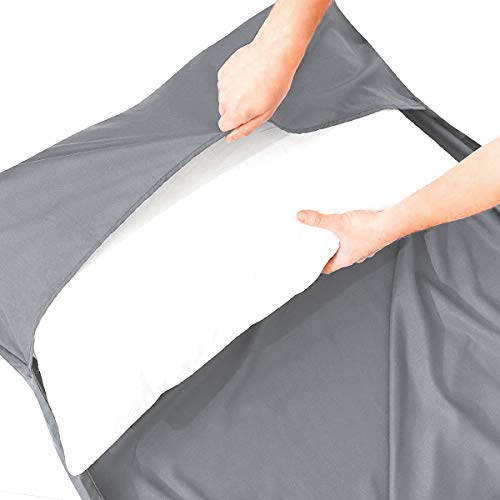 Qomolo Saco De Dormir Ultraligero,Sábanas para Sacos de Dormir,Forro para Saco De Dormir Portátil Liviana Compacta a Prueba de Suciedad para Viajes,Acampar, Senderismo y Hostales y Cabañas, 180g(Gris)