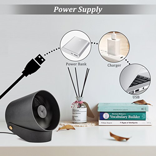 Qoosea Ventilador de Mesa con Dos Hojas Turbo Muy Silenciosas Smart Touch Ventilador USB Pequeño Ventilador para Escritorio, Computadoras de Escritorio