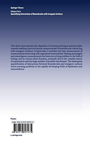 Quantifying Interactions of Biomolecules with Inorganic Surfaces (Springer Theses)