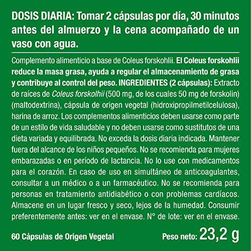 Quemagrasas Natural Adelgazante Termogenico Adelgazar Potente Forskolina Fat Burner Natural Acelera el Metabolismo Capsulas vegetales Fabricado en FRANCIA - Perder Peso Rapido SIN Efecto Rebote !!