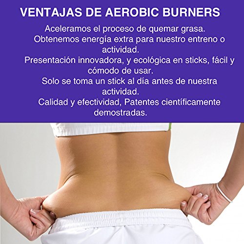 Quemagrasas termogenico potente para adelgazar con Carnitina líquido 20 sticks Quemado de grasa máximo dando mejor respuesta al cansancio y mayor energía AEROBIC BURNERS.