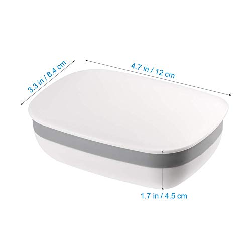 Queta Jabonera de Viaje Cajas de Jabón con Fuerte Sellado, Caja de Jabón Plástico Portátil para Baño Viaje Senderismo Camping (Blancas)