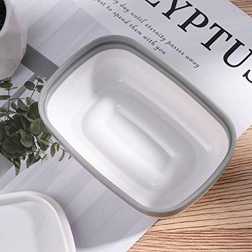 Queta Jabonera de Viaje Cajas de Jabón con Fuerte Sellado, Caja de Jabón Plástico Portátil para Baño Viaje Senderismo Camping (Blancas)