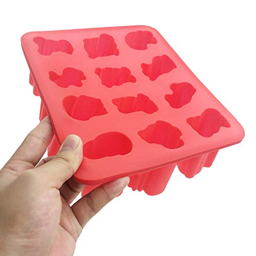 Queta Molde de Helado Molse de Hielo de 10 Celdas, Moldes de Polos, Molde de Bricolaje para Helado/Paletas de Yogurt y Fruta, con 50 Palitos Rojos (Signos del Zodiaco)