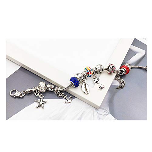 Queta Pulsera de Plata Pulsera para niña Kit de fabricación de Joyas para niña con Cuentas Juego de Regalo para niña 8-12 años (Colorido)