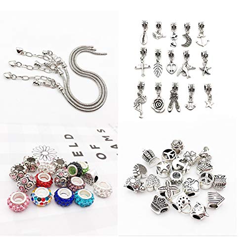 Queta Pulsera de Plata Pulsera para niña Kit de fabricación de Joyas para niña con Cuentas Juego de Regalo para niña 8-12 años (Colorido)