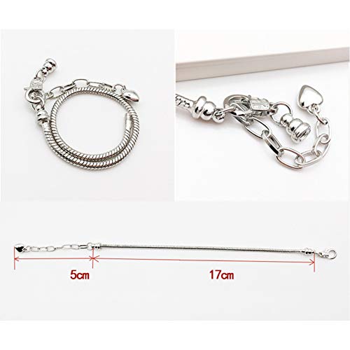 Queta Pulsera de Plata Pulsera para niña Kit de fabricación de Joyas para niña con Cuentas Juego de Regalo para niña 8-12 años (Colorido)