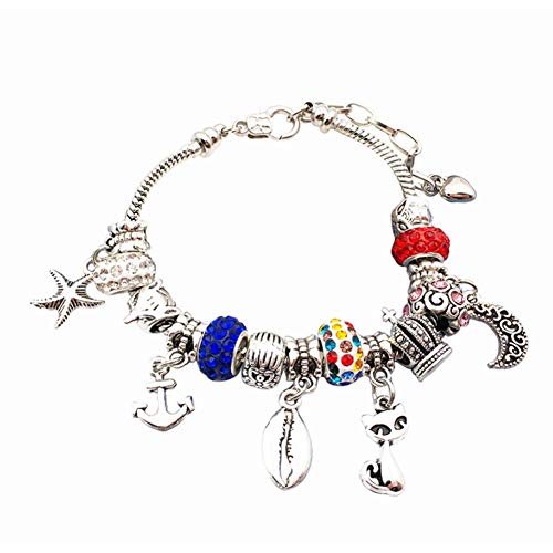 Queta Pulsera de Plata Pulsera para niña Kit de fabricación de Joyas para niña con Cuentas Juego de Regalo para niña 8-12 años (Colorido)