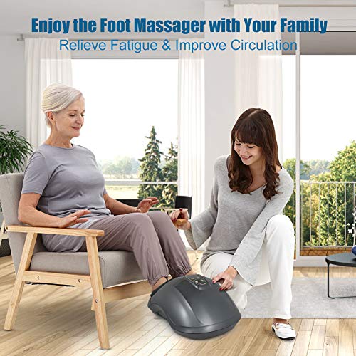 QUINEAR Shiatsu masajeador de pies con compresión de aire de calor, color negro