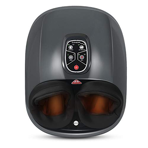 QUINEAR Shiatsu masajeador de pies con compresión de aire de calor, color negro