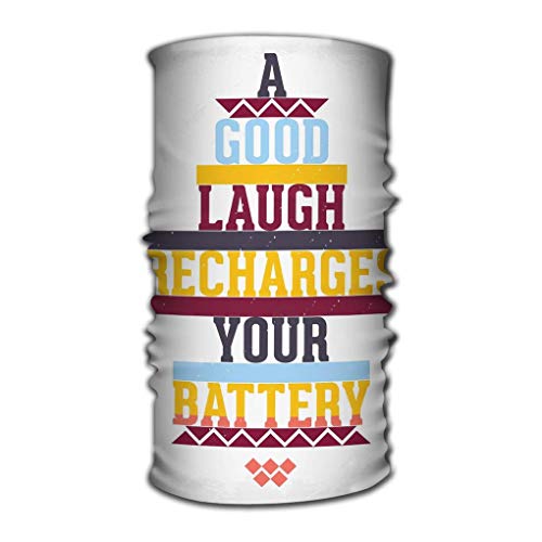 Quintion Robeson Diademas Turbante elástico Envoltura de la Cabeza Banda para el Cabello con Estilo Cita de póster Motivacional de Grunge Buena Risa Recarga tu batería Vintage