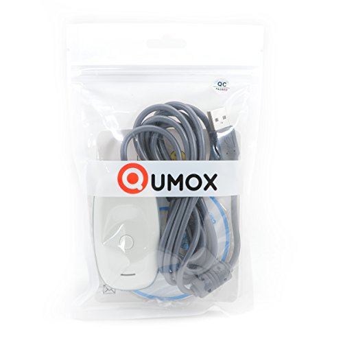 QUMOX Adaptador Receptor de Juego Control USB Inalámbrico XBOX 360 Para PC Windows 7 / Vista / XP Color Blanco