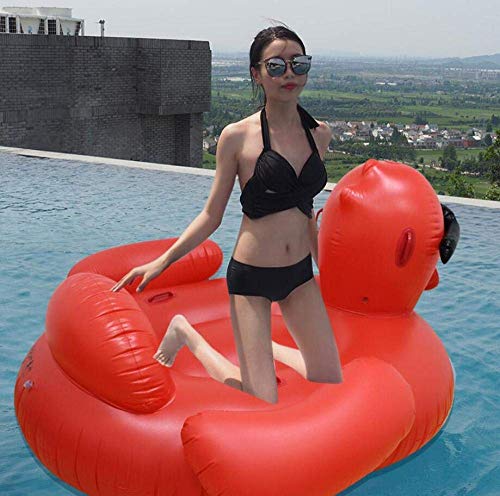 QWE Pato Rojo Flotante Inflable Fila Divertido Creativo Natación Anillo Silla Flotante for niños Adultos portátiles Flotador de la Playa del Verano Mat Piscina Juguete DOISLL (Color : -)
