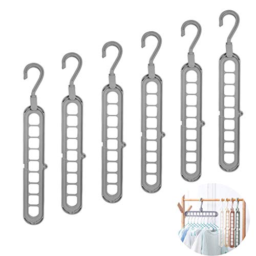 QYY Perchas de Armario para Ahorro de Espacio de Almacenamiento, Gancho Giratorio 360º,mágico Organizador de Ropa