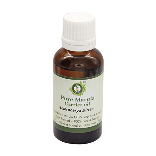 R V Essential Aceite de Marula pura del aceite del portador 10ml (0.338 oz)- Sclerocarya birrea (100% pura y fría natural prensada) Pure Marula Oil Carrier Oil