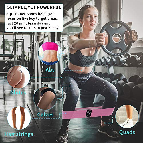 Racokky Bandas Elasticas Gluteos, Juego de 3 Bandas Elásticas Musculacion para Fitness, Resistencia Antideslizante para Cadera, Piernas,Mujer y Hombre