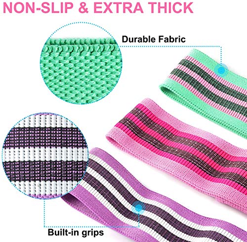 Racokky Bandas Elasticas Gluteos, Juego de 3 Bandas Elásticas Musculacion para Fitness, Resistencia Antideslizante para Cadera, Piernas,Mujer y Hombre