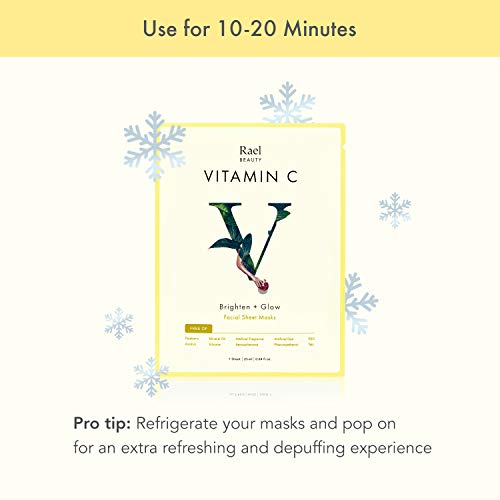 Rael Vita máscara de brillante con Vitamina C (5 hojas): máscara de antioxidantes poco de Color, brillo y elegancia. O qué mejor para la piel con pigmentación.