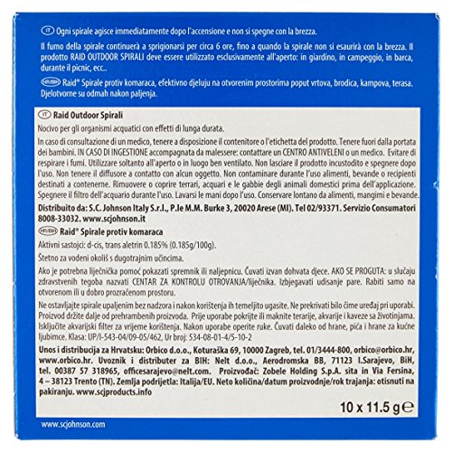 Raid espirales antimosquitos – 10 Unidades, 1 soporte metálico
