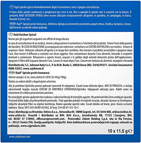 Raid - Espirales antimosquitos, pack de 6 x 10 uds (Total 60 uds)