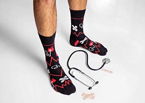 Rainbow Socks - Hombre Mujer Calcetines Médico Graciosos - 3 Pares - Estetoscopio X-ray Tabletas - Talla 41-46