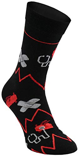 Rainbow Socks - Hombre Mujer Calcetines Médico Graciosos - 3 Pares - Estetoscopio X-ray Tabletas - Talla 41-46