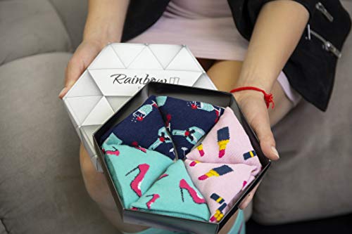 Rainbow Socks - Mujer Calcetines Mujeres Regalo - 3 Pares - Talla 36-40