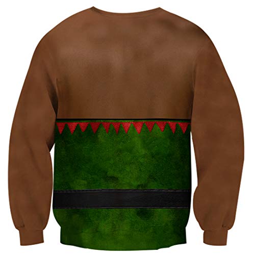 RAISEVERN Adultos Novedad Navidad África Santa Grandma Jumper Linterna navideña con suéter Rojo único de Buttown Jersey de Manga Completa para Mujer