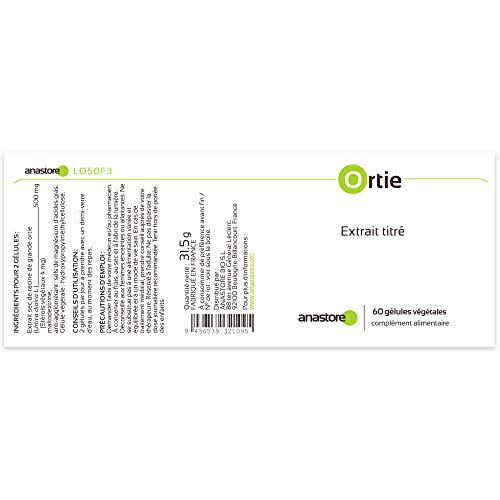 RAÍZ DE ORTIGA * 250 mg / 60 cápsulas * Extracto titulado al 0.8% en esteroles vegetales * Antiinflamatorios, Aparato urinario, Cardiovascular