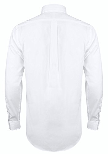 Ralph Lauren Polo camisa de hombre ajuste personalizado de popelina blanco azul marino negro S – XXL blanco blanco Large