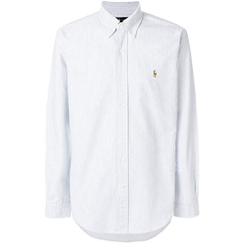 Ralph Lauren Slim Fit BD Ppc Camisa de Vestir, Azul (BSR Blue/White C41d6), Large (Talla del Fabricante: 40) para Hombre