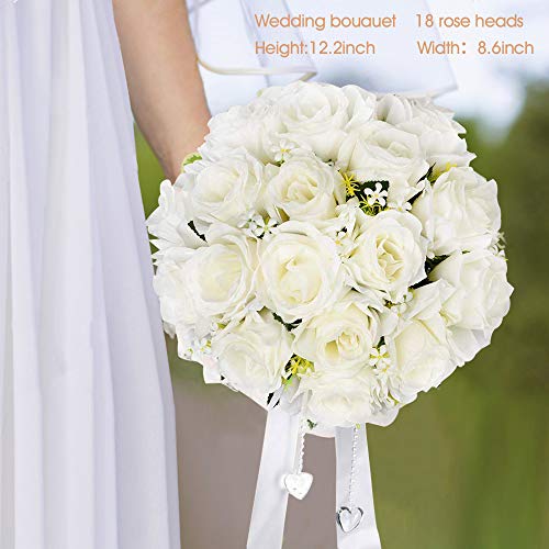 Ramo nupcial de la novia Ramo de la boda Ramos de estilo coreano Falsas flores artificiales rosadas de la boda que sostienen las flores con el Rhinestone.