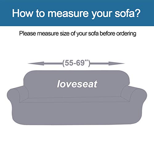 Ramotto Funda de Sofá Elástica Material Jacquard Poliéster Protector para Sofás Acolchado para Mascotas Casa (Gris, 2 Plaza)