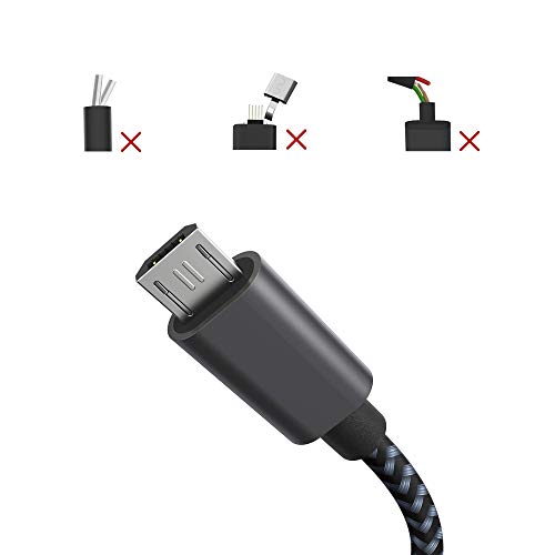 RAMPOW Cable Micro USB Cable USB, [2M, 2 Pack] Micro USB 2.4A Carga Rápida QC 3.0 Compatible con Android, Samsung Galaxy S7, Xiaomi, Kindle, Sony, Nexus, Motorola y más - Gris Espacial