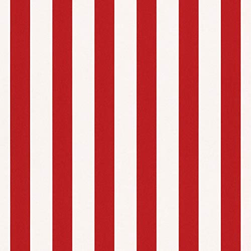 Rasch XVIII 246032 - Papel pintado (10,05 m x 0,53 m), color blanco y rojo