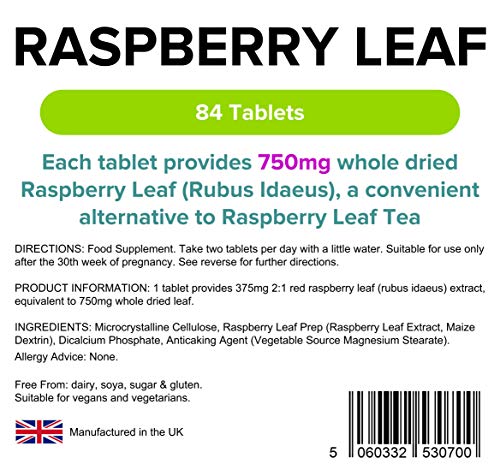 Raspberry Leaf Tea 84 Tablets 750mg