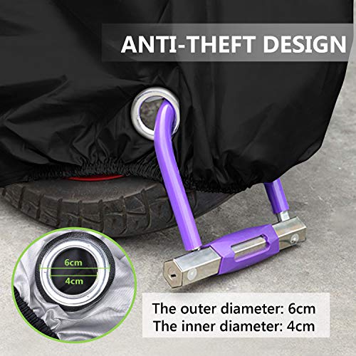 RATEL Funda para Moto Cubierta de la Motocicleta, Funda de Moto de Tela Oxford 210D, Impermeable y Resistente al Viento Antipolvo y antirrobo con una Bolsa de Almacenamiento (240cm*125cm*105cm)