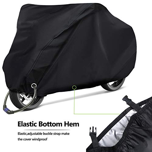 RATEL Funda para Moto Cubierta de la Motocicleta, Funda de Moto de Tela Oxford 210D, Impermeable y Resistente al Viento Antipolvo y antirrobo con una Bolsa de Almacenamiento (240cm*125cm*105cm)