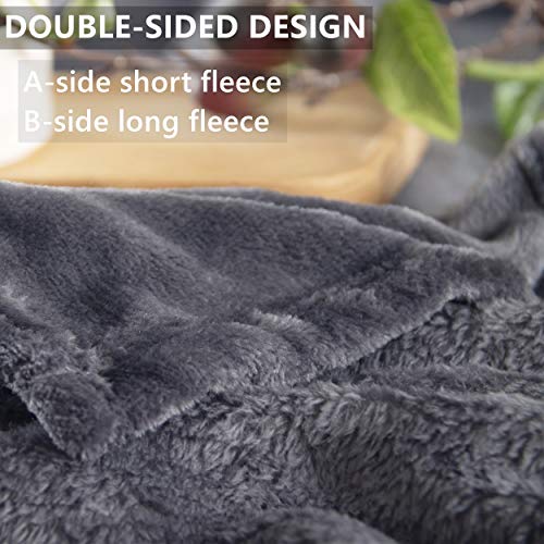 RATEL Manta para Sofás De Felpa Suave Gris 150 × 200 cm, 300GSM Mantas para Cubierta de la Cama, Hecha De100% Microfibre Extra Suave - Fácil De Cuidar- Ligera, Cálida, Cómoda Y Duradera