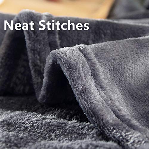 RATEL Manta para Sofás De Felpa Suave Gris 150 × 200 cm, 300GSM Mantas para Cubierta de la Cama, Hecha De100% Microfibre Extra Suave - Fácil De Cuidar- Ligera, Cálida, Cómoda Y Duradera
