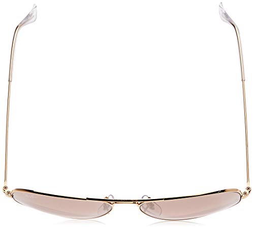 Ray-Ban Aviator Large Metal, Gafas de Sol Unisex Adulto, Transparente (Crystal Brown & Pink Silver Mirror), 58