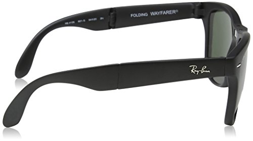Ray-Ban Folding Wayfarer Gafas de sol, Matte Black, 55 para Hombre