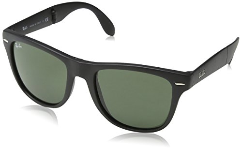 Ray-Ban Folding Wayfarer Gafas de sol, Matte Black, 55 para Hombre