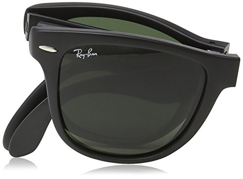 Ray-Ban Folding Wayfarer Gafas de sol, Matte Black, 55 para Hombre