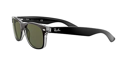 Ray-Ban New Wayfarer, Gafas de Sol Unisex adulto, Multicolor (Black and Transparent 6052), 52 mm