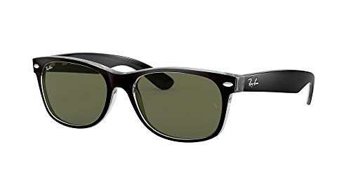 Ray-Ban New Wayfarer, Gafas de Sol Unisex adulto, Multicolor (Black and Transparent 6052), 52 mm