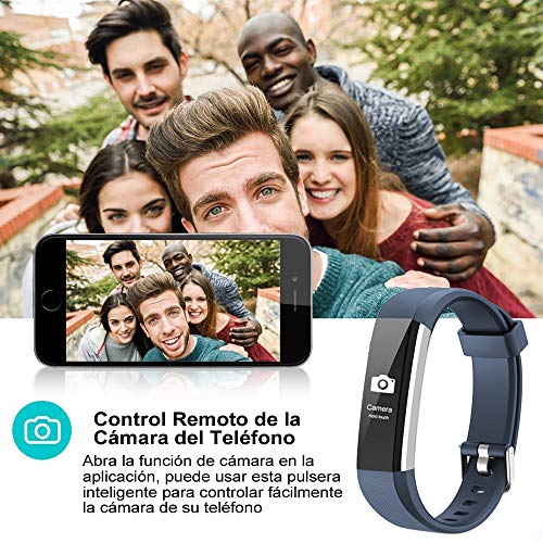 Rayfit Pulsera Actividad Reloj Inteligente Fitness Tracker Podómetro Monitor de Sueño Contador de Calorías Pasos Rastreador de Ejercicios Reloj Salud Pulsera Deportiva para Niños Mujeres Hombres