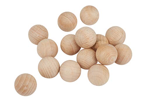 RAYHER HOBBY 15 Bolas de Madera sin Orificio, 15 mm