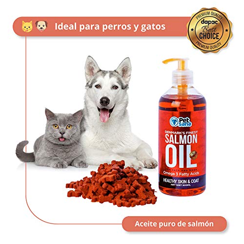 Rc Ocio Aceite de Salmon para Perros y Gatos 500 ml Omega 3 y 6 Perro y Gato | vitaminas Perro EPA/DHA | Alergias cutáneas | Mejora el Pelo | Articulaciones | Sistema inmunológico