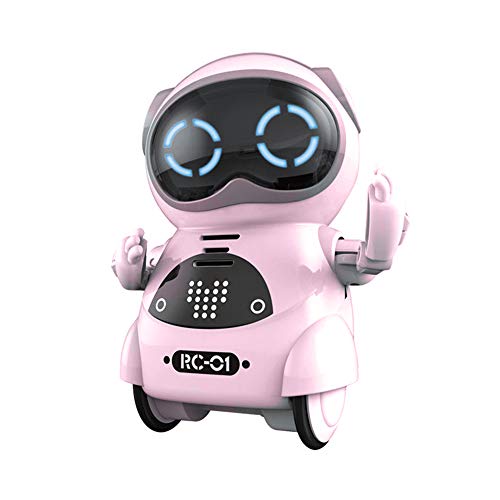 RC TECNIC Mini Robot Interactivo para Niños Reconoce Tu Voz Responde Español Baila Música | Pocket Toy Robot | Juguete electronico Infantil de Bolsillo (Rosa)